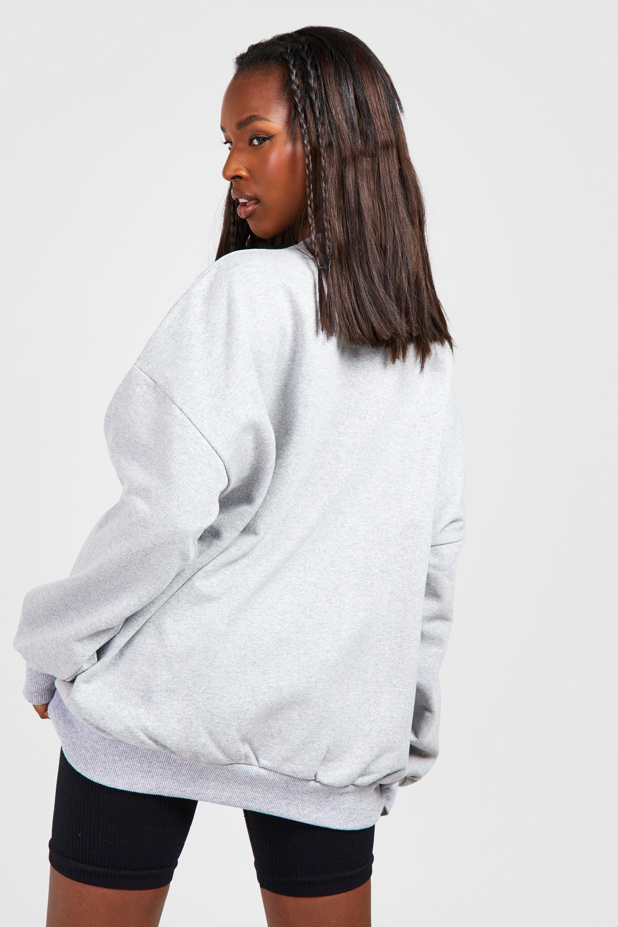 Velour Applique Oversized Sweater boohoo